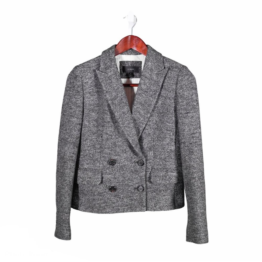 J. Crew Gray Double-Breasted Blazer